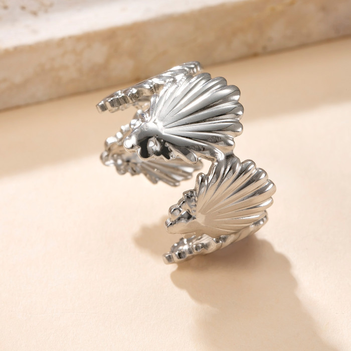 Titanium Steel Ring Hydraulic Ocean Series Adjustable Open Ring Niche Design Couple Rings Factory