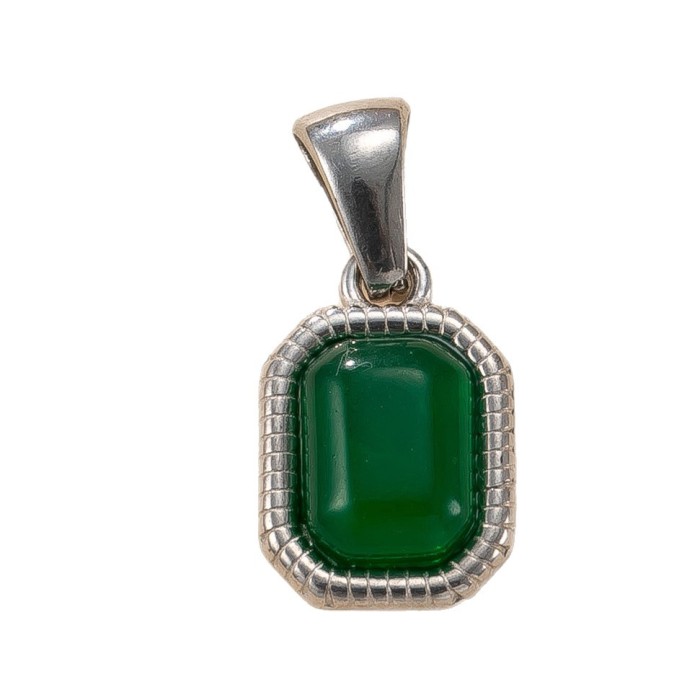 Single Pendant Stainless Steel Casting Jewelry Beveled Square Natural Stone Necklace Simple High-end DIY Pendant Accessory