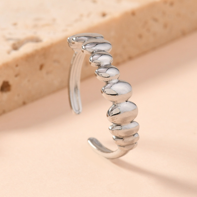 Cross-Border Fashion Design Punk Style Jewelry Personality Stainless Steel Hydraulic Fang Teeth Titanium Steel Open Ring