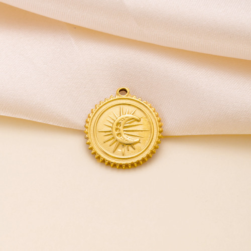 Single Pendant Cross-Border European and American Stainless Steel Accessories Starfish Round Pendant Necklace Accessories Exquisite Cute DIY Jewelry Accessories