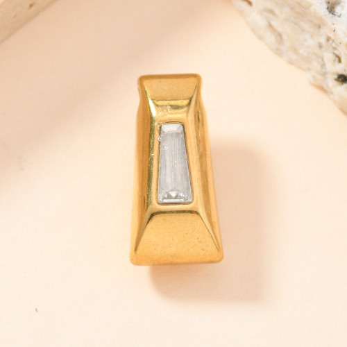 Single Pendant European and American Hot Selling Stainless Steel Casting Jewelry Versatile Design Zircon Inlaid Necklace Pendant DIY Accessories