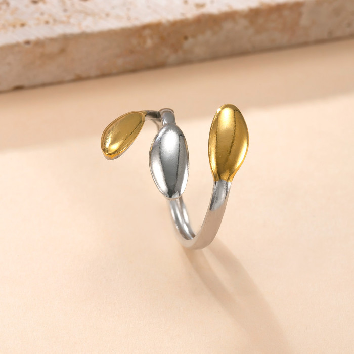 Amazon Stainless Steel Ring Hydraulic Gold Line Ring High-End Luxury Titanium Steel Jewelry Wholesale Factory