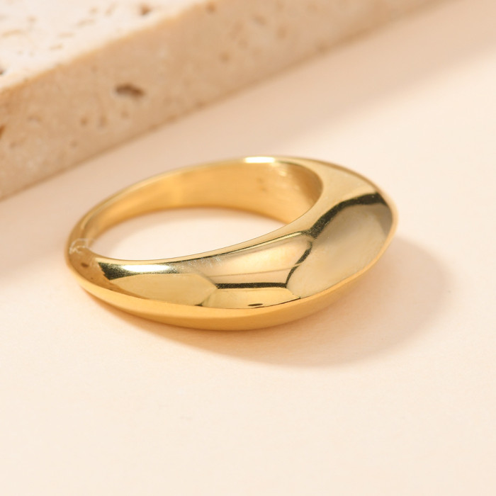 New Titanium Steel Ring Fashion Simple Casting Geometric Smooth Ring Niche Design Stainless Steel Jewelry