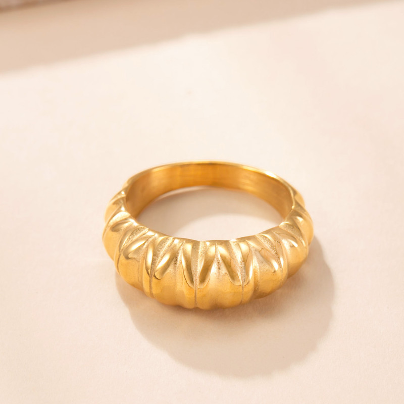 Amazon New Stainless Steel Ring Cast Twist Index Finger Ring Light Luxury Retro Titanium Steel Hand Jewelry Factory Direct Sale