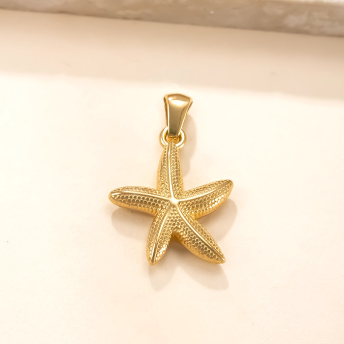Single Pendant Stainless Steel Casting Jewelry Dolphin Starfish Pendant Necklace Accessories 18k Gold Plated Creative DIY Parts Factory