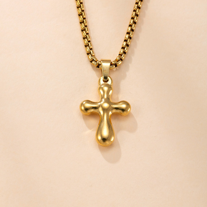 Single Pendant Hot-selling Stainless Steel Cross Necklace Accessories Fashion Titanium Steel Non-fading DIY Jewelry A...