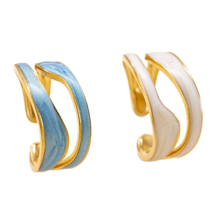 Exclusive Titanium Steel Jewelry Oil Drop Double Line Open Ring for Women Niche Design Simple Stainless Steel Ring Wh...