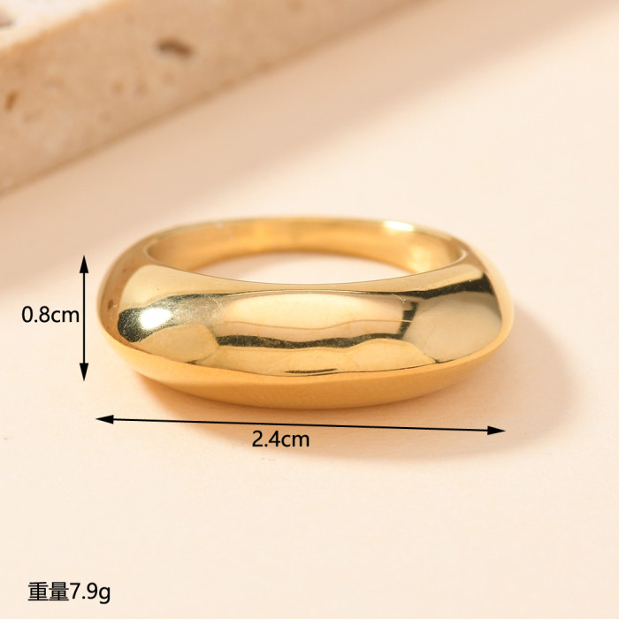New Titanium Steel Ring Fashion Simple Casting Geometric Smooth Ring Niche Design Stainless Steel Jewelry