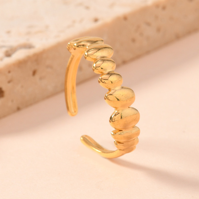 Cross-Border Fashion Design Punk Style Jewelry Personality Stainless Steel Hydraulic Fang Teeth Titanium Steel Open Ring