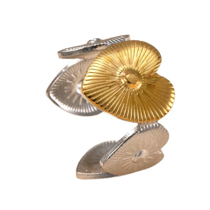 Cross-Border New Stainless Steel Ring Hydraulic Flower Heart Color-Block Ring Niche Design Personality Titanium Steel Jewelry Factory