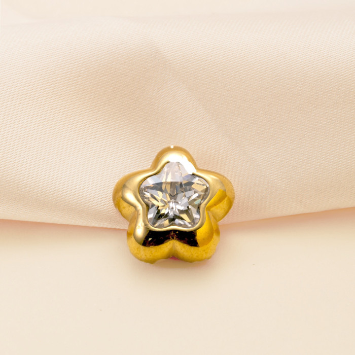 Single Pendant Style Titanium Steel Jewelry Casting Five-Pointed Star Inlaid with Stones Accessories High-End Non-F...