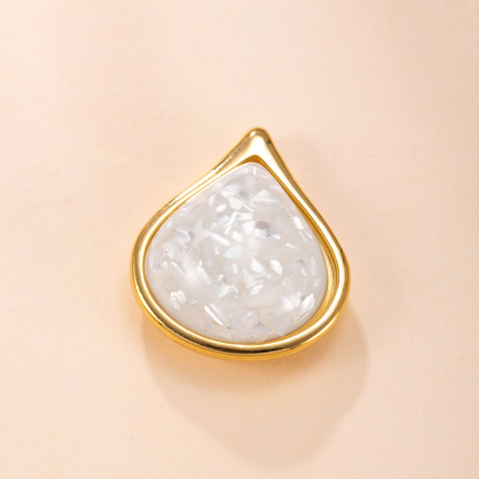 Single Pendant Stainless Steel Jewelry Casting Irregular Natural Stone Necklace Light Luxury Niche Titanium Steel DIY...