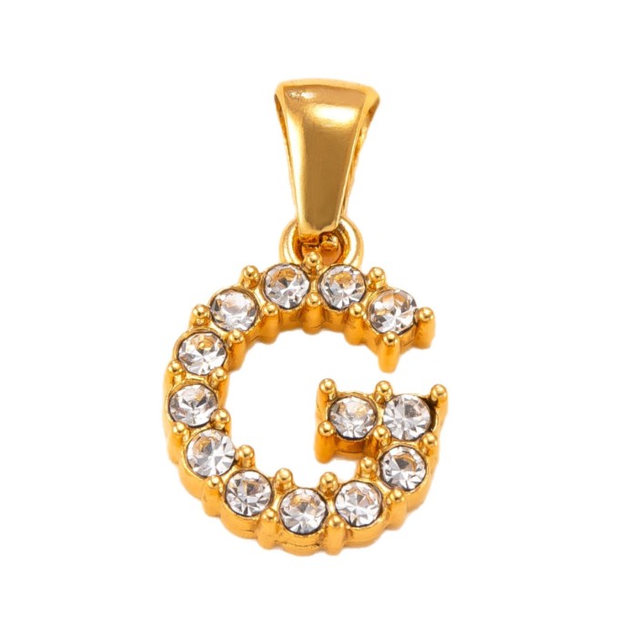 Single Pendant New Arrival Stainless Steel Ornament Stone 26 Letter Necklace Fashion High Sense DIY Ornament Access...