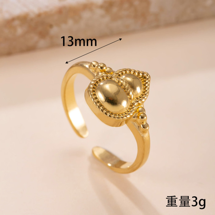 Exclusive Stainless Steel Ring Casting Gourd Stacking Ring Vintage High-End Titanium Steel Jewelry Wholesale Manufact...