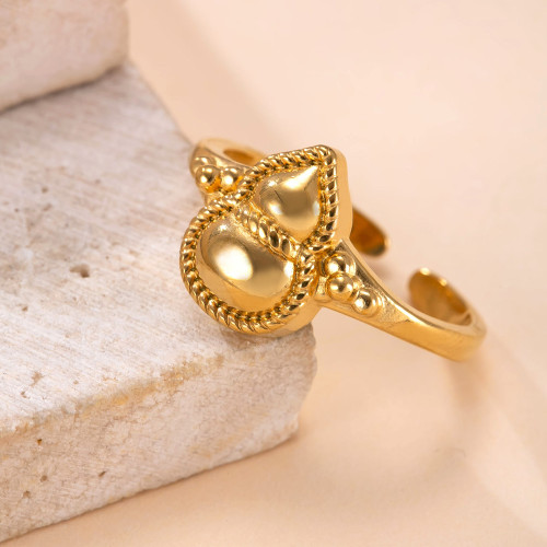 Cross-Border Exclusive Stainless Steel Ring Casting Gourd Stacking Ring Vintage High-End Titanium Steel Jewelry Wholesale Manufacturer