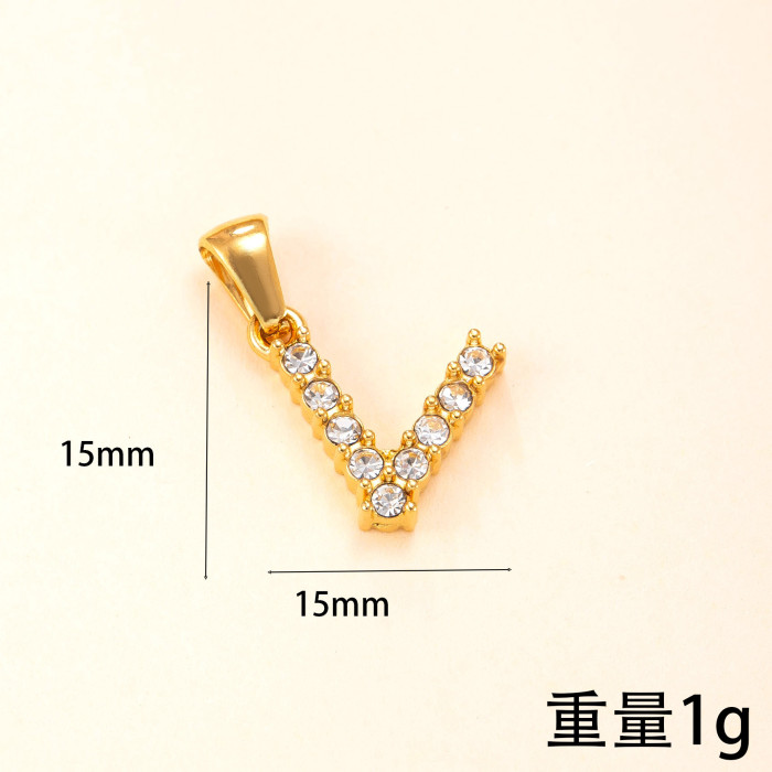 Single Pendant New Arrival Stainless Steel Ornament Stone 26 Letter Necklace Fashion High Sense DIY Ornament Access...