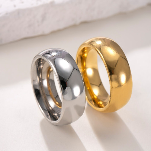 Cross-Border Hot-Selling Stainless Steel Ring 3/4/6/8mm Inner and Outer Ball Glossy Plain Ring Fashion Titanium Steel Jewelry Factory