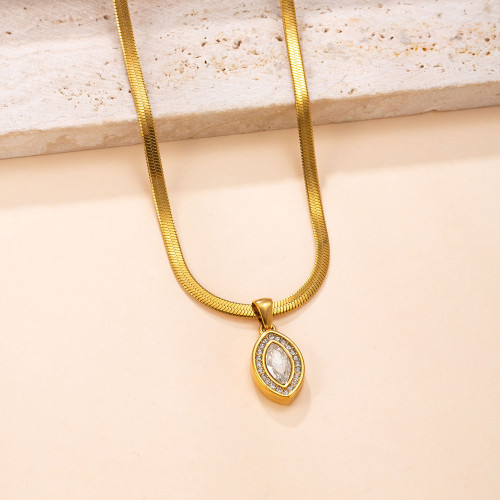 Single Pendant Cross-Border Stainless Steel Casting Jewelry Diamond-Studded Necklace Accessories Light Luxury High-End Titanium Steel Necklace