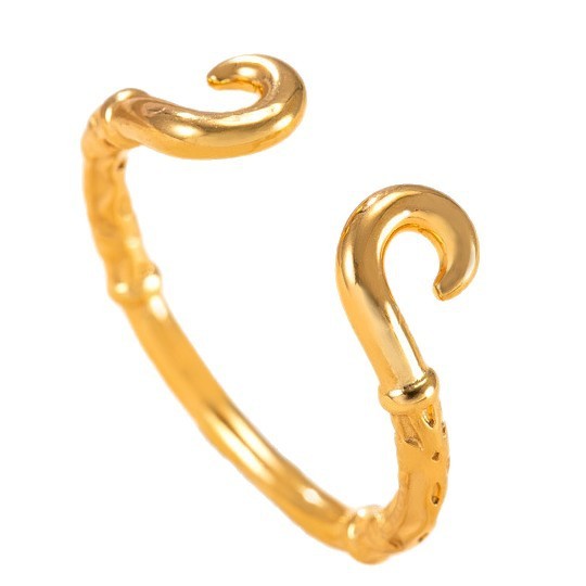 New Titanium Steel Jewelry Fashion Creative 18K Gold Plated Index Finger Ring Casting Gold Hoop Stainless Steel Ring...