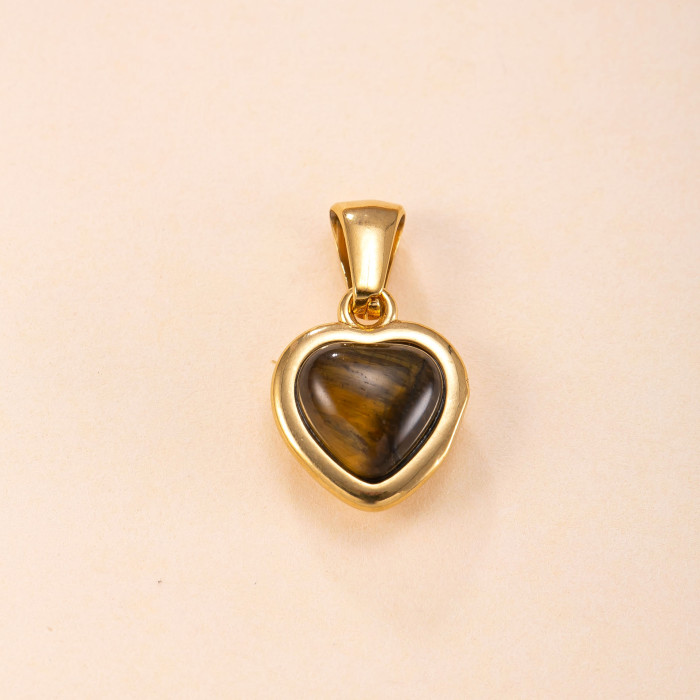 Single Pendant Cross-Border Titanium Steel Jewelry Casting Heart Square Sweater Chain Fashion Trend Stainless Steel Necklace Accessories Factory