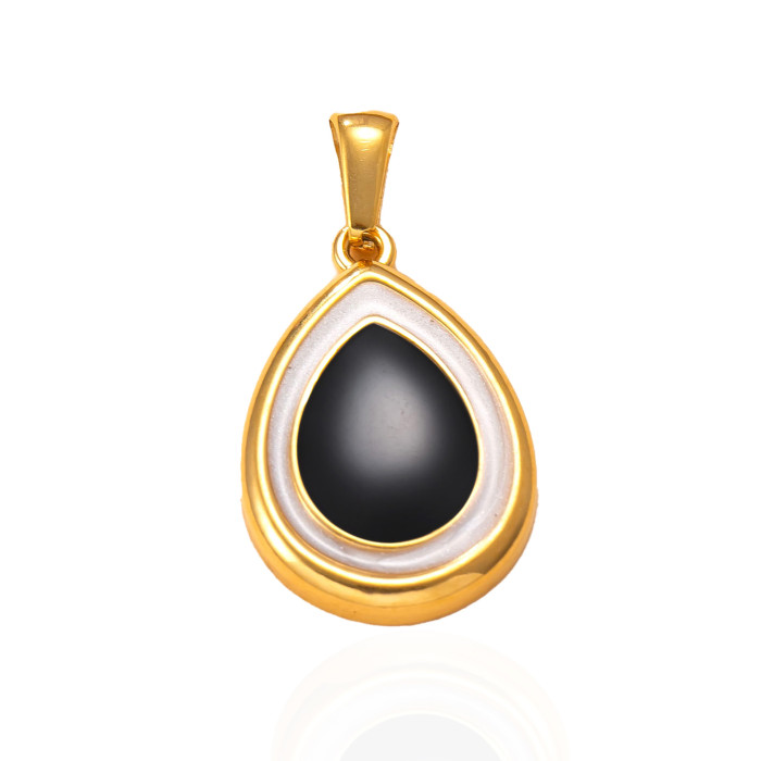 Single Pendant Stainless Steel Casting Water Drop Shape Oil Drop Necklace Vintage High-End Titanium Steel Jewelry DIY...