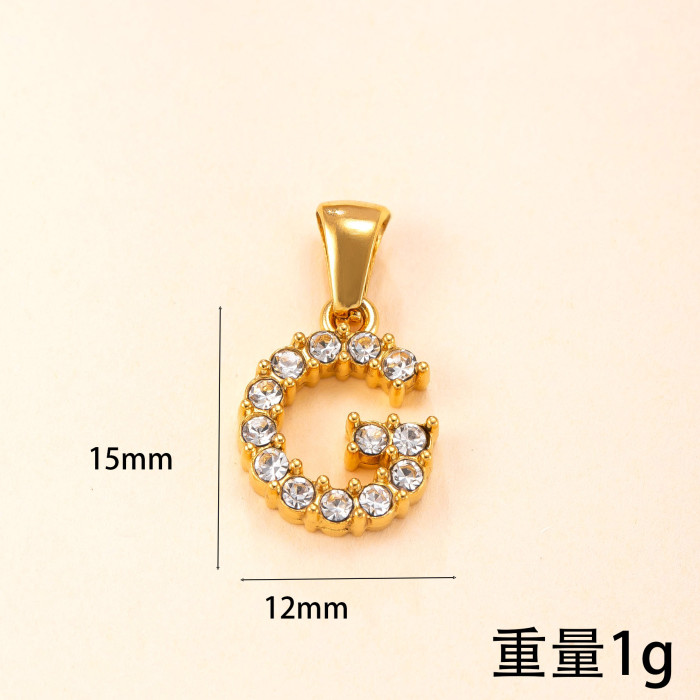 Single Pendant New Arrival Stainless Steel Ornament Stone 26 Letter Necklace Fashion High Sense DIY Ornament Access...