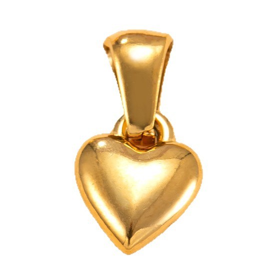 Single Pendant Hot-Selling Stainless Steel Necklace Light Luxury Niche Smooth Heart Titanium Steel Accessories DIY Je...