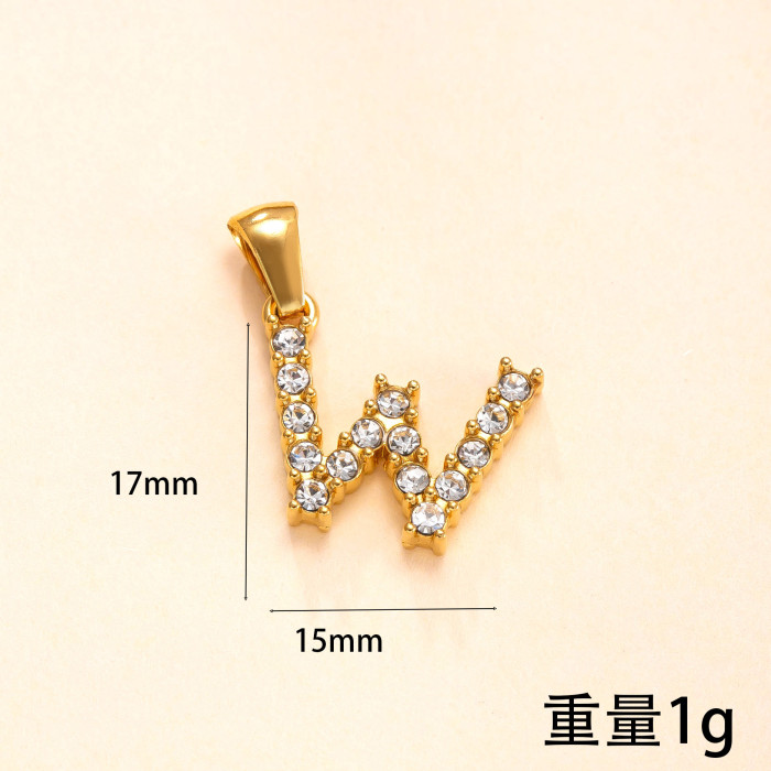 Single Pendant New Arrival Stainless Steel Ornament Stone 26 Letter Necklace Fashion High Sense DIY Ornament Access...