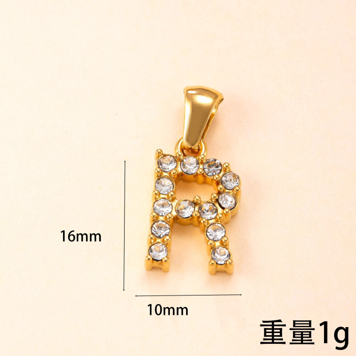 Single Pendant New Arrival Stainless Steel Ornament Stone 26 Letter Necklace Fashion High Sense DIY Ornament Access...