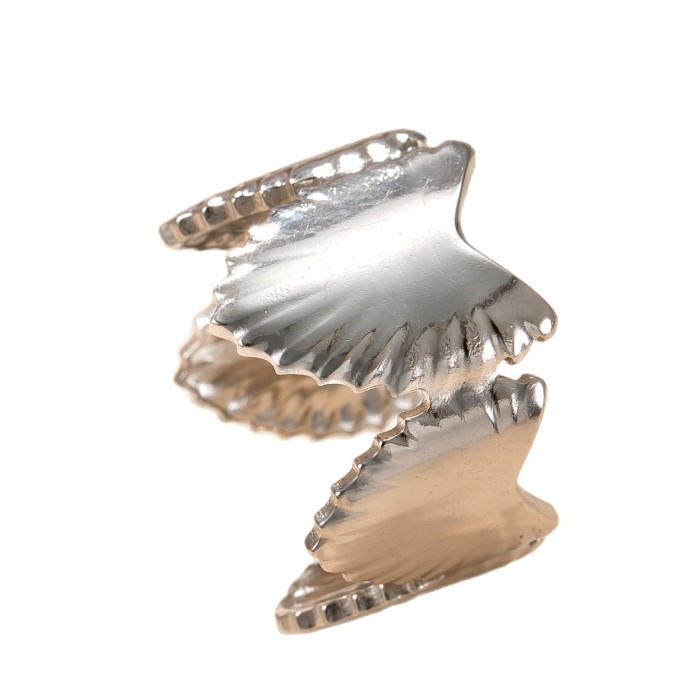 New Titanium Steel Jewelry High-End Minimalist Open Ring Hydraulic Irregular Leaf Stainless Steel Ring