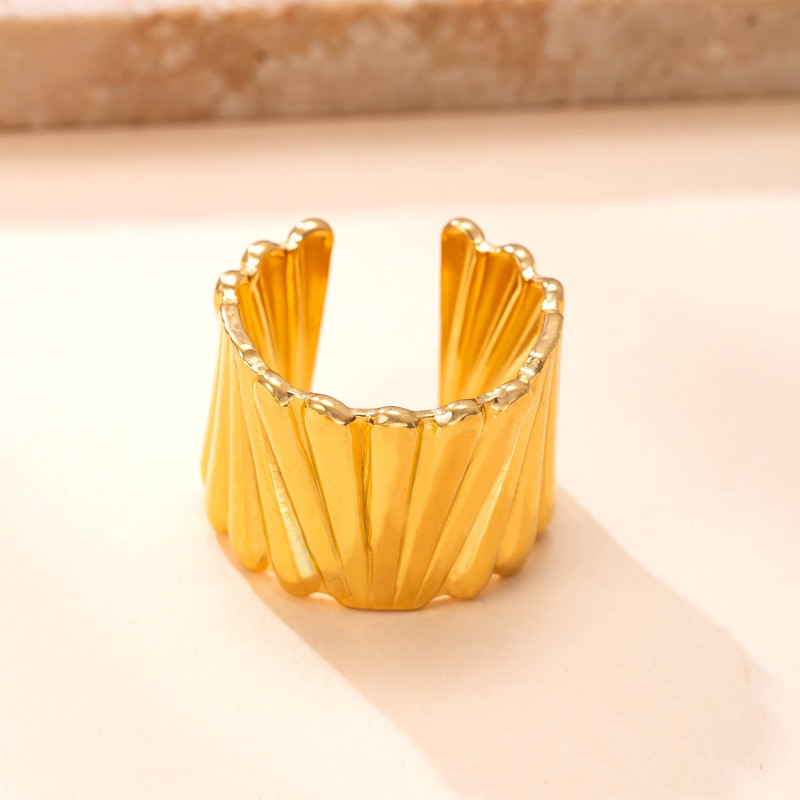 Cross-Border Hot Titanium Steel Ornament Casting Wide Surface Line Index Finger Ring Fashion High-Grade Stainless Steel Ring Manufacturer