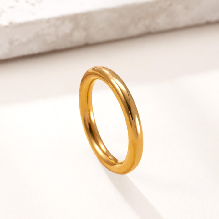 Hot-Selling Stainless Steel Ring 3/4/6/8mm Inner and Outer Ball Glossy Plain Ring Fashion Titanium Steel Jewelry Factory