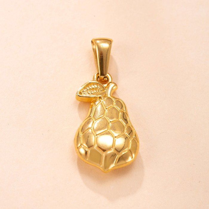 Single Pendant Cross-Border Stainless Steel Jewelry Casting Fruit Inlaid Diamond Necklace Accessories Design Sense DIY Titanium Steel Jewelry Factory