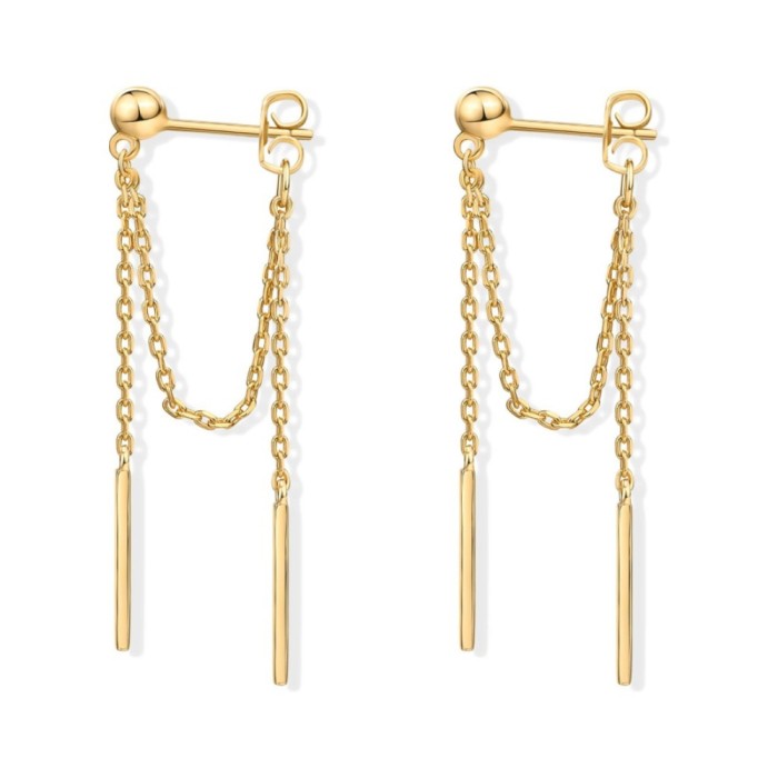 2025 Round Bead Pendant Chain Earrings Fashionable and Elegant Pendant Chain Earrings Simple and Convenient Women's S...