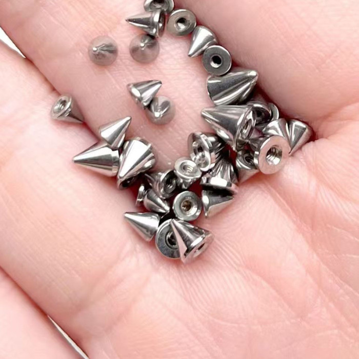 2025 Stainless Steel Internal Thread Piercing Jewelry Accessories Internal Thread Cone Demon Nose Stud Lip Stud Matching Pieces