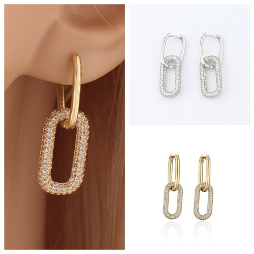 Korean Style O-shaped Elegant Geometric Oval Earrings for Women Simple Ins Cold Style Long Earrings
