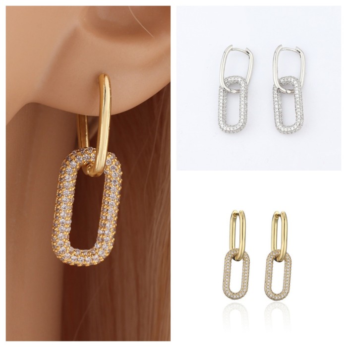 Korean Style O-shaped Elegant Geometric Oval Earrings for Women Simple Ins Cold Style Long Earrings