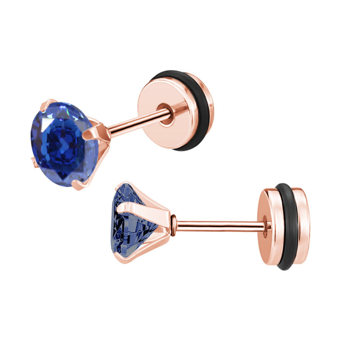 Cross-Border Fashion Titanium Steel Design Zircon Earrings for Men and Women Simple Small Earrings Ear Bone Studs Ear Jewelry Manufacturer Wholesale