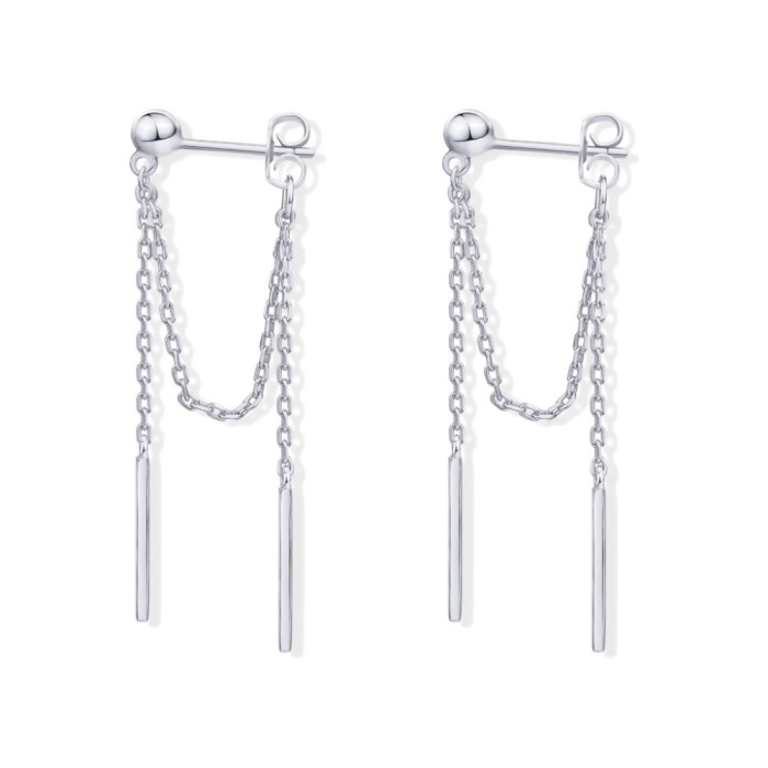 2025 Round Bead Pendant Chain Earrings Fashionable and Elegant Pendant Chain Earrings Simple and Convenient Women's S...