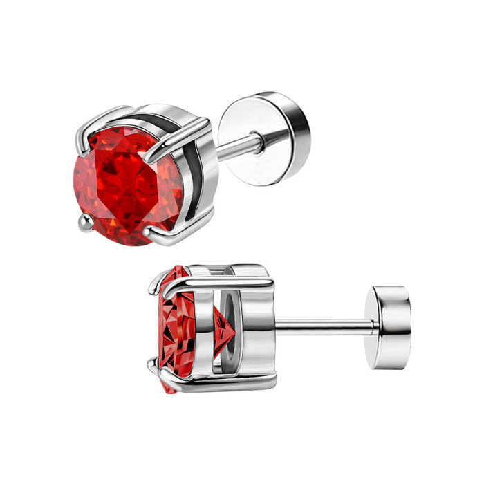 Amazon 316L Four-Prong Zircon Earrings Ear Bone Studs Fashionable Versatile Unisex Zircon Earrings Manufacturer Wholesale
