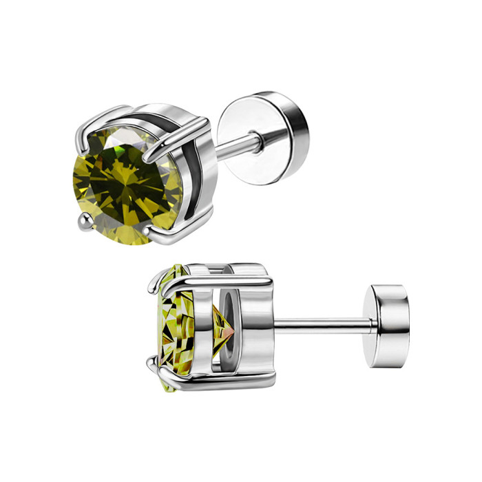 Amazon 316L Four-Prong Zircon Earrings Ear Bone Studs Fashionable Versatile Unisex Zircon Earrings Manufacturer Wholesale
