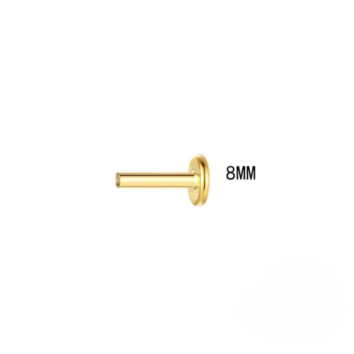 Accessories 0.8mm Gold Flat Bottom Internal Thread Base Rod Lip Stud Rod Piercing Jewelry Replacement Rod, Earrings