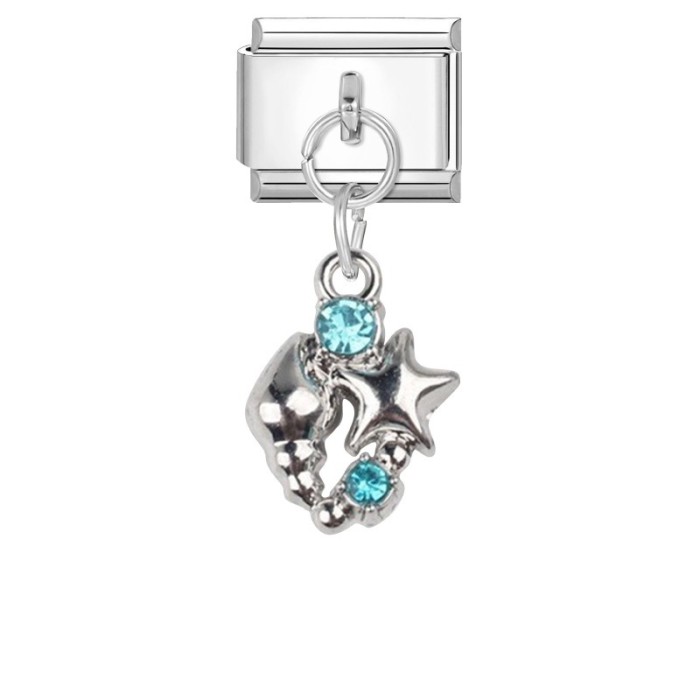 Cross-Border Charm Pendant Ocean Theme Italian Fashion DIY Ring Creative Module Bracelet Accessories Jewelry