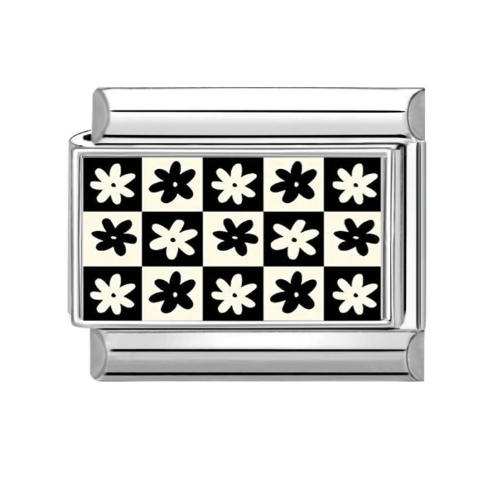 Cross-Border Stainless Steel Heart Eye Black and White Element Multifunctional Italian Creative DIY Splicable Module Bracelet