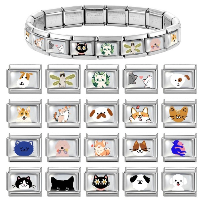 Cross-Border Hot Selling Pet Element Multi-Functional Italian Cute Cartoon Creative DIY Splicable Module Bracelet
