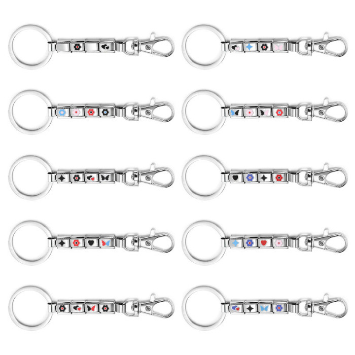 Italian Module Keychain Bracelet Vintage Creative Personality Fashion DIY Italian Module Finished Keychain