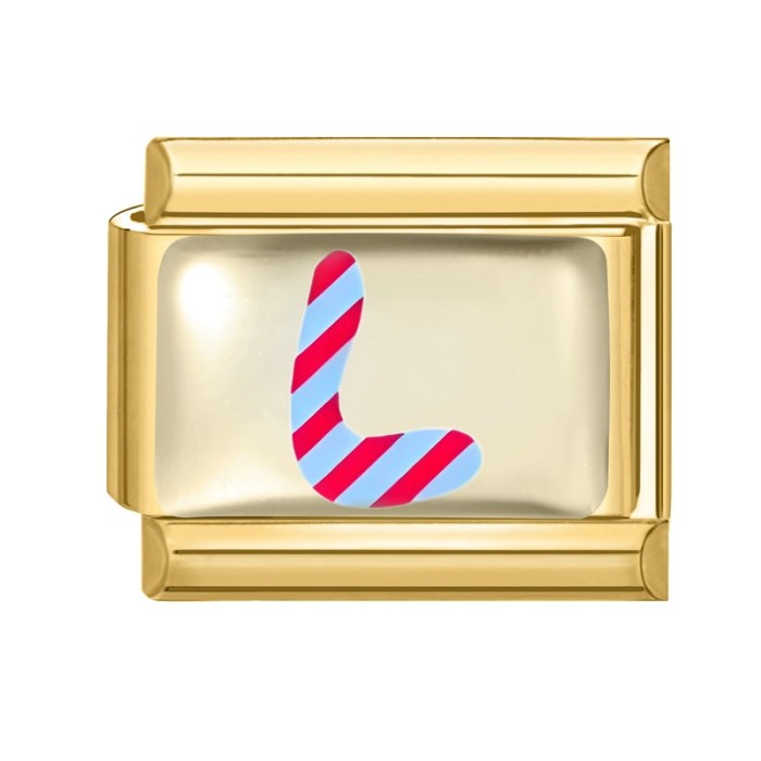 Cross-Border Hot Selling Gold Base Letter Series Line Wave Point Italian Creative DIY Splicable EU Module Bracelet