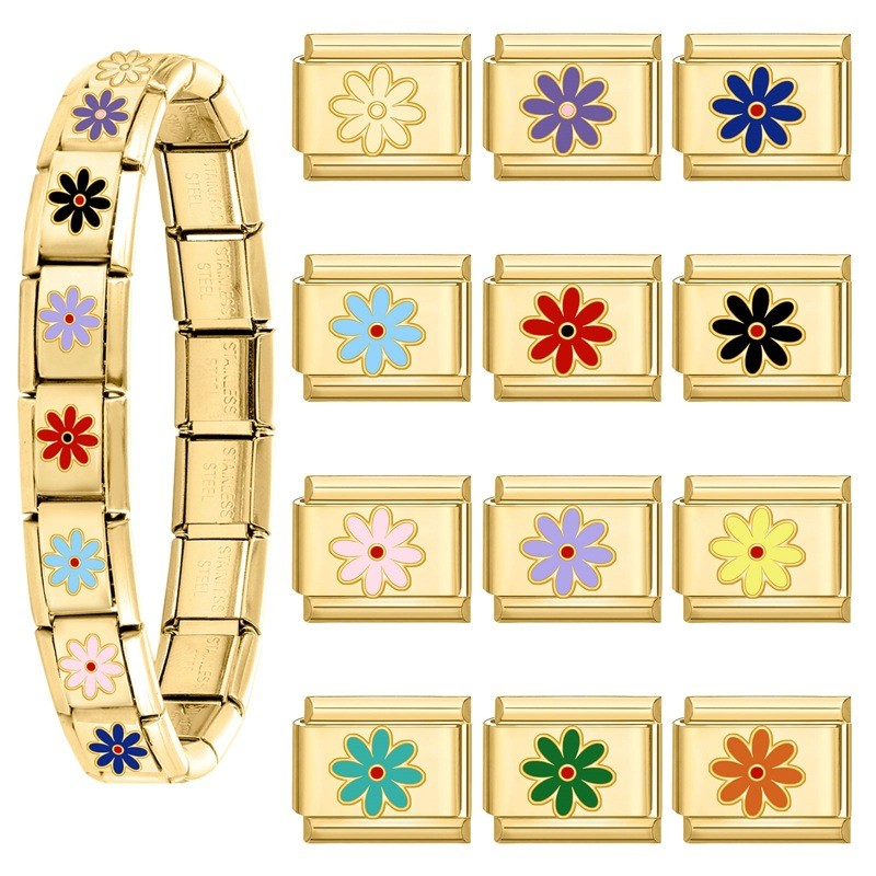 Cross-Border Colorful Petal Series Creative Italian Multifunctional Simple DIY Splicable Jewelry Accessories Bracelet