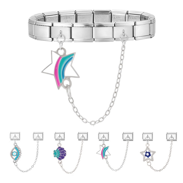 Cross-Border Double Pendant Charms Multi-Functional Chain Section DIY Creative Module Vintage Bracelet Double Bead Accessories