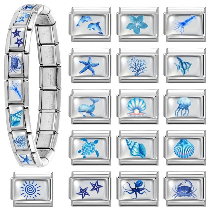 Italian Modular Ocean Elements Fashion DIY Creative Multifunctional Italian Interlocking Modular Bracelet